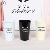 Floral flower barrel iron art Tin barrel Flower Arrangement Flower Barrel Flower Vase Vase Decorative tabletop swing piece minimalist dry flower cylinder