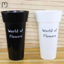 Fresh flower shop Special supplies Flowers Buckets Wake Buckets White Black Plastic Inserts Vases Round Square Home Big storage buckets