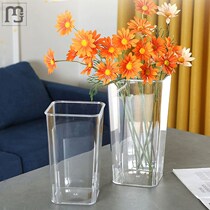 Vase Flower Shop Home Transparent Acrylic Flowers Barrel Raised buckets Flower Bouquet Vase Plastic style Wake Bucket large number