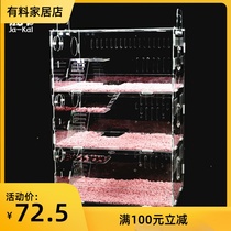 Acrylic plate diy cage senior hamster cage three-layer squirrel cabin panoramic transparent golden bear Villa