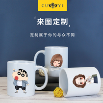 CUYI to map custom ceramic cups custom logo mugs creative gifts for family company souvenirs photos