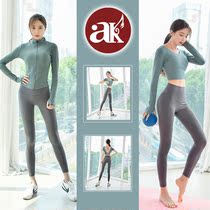 AK overseas new yoga autumn sports suit womens long sleeves professional high-end fashion Slim Fast dry female Autumn Winter