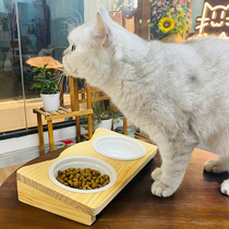 Solid wood cat bowl dog bowl dog plate cat bowl cat food bowl dog food bowl dog food bowl cervical spine cat bowl water bowl dog bowl pet cat bowl
