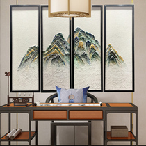 New Chinese landscape painting Living room decoration painting sofa background wall painting hand-painted physical painting model room hotel hanging painting