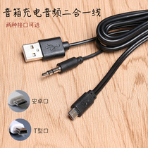  Suitable for Bluetooth audio audio usb charging two-in-one data cable to connect computer mobile phone bass small steel gun battery