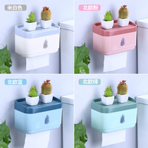 Toilet tissue box toilet paper roll paper holder non-perforated wall-mounted storage toilet paper put sanitary paper box hanging box