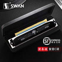 Japanese imported sound Reed Swan 24-hole harmonica Polyphonic C tune beginner adult 28-hole accent professional performance