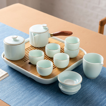 Jingdezhen tea set Home office set High-end Kung Fu tea cup pot Ceramic tea tray High-end gift box