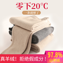 100% pure goat cashmere pants mens autumn and winter new cotton pants plus velvet padded warm pants slim bottoming womens wool pants