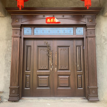 Gate double door home country door imitation copper door open door self-built villa door Chinese access door