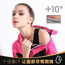 Sweat clothing womens suit sports slimming clothing fitness clothing mens summer running hair sweat drop body clothing large size explosion sweat pants