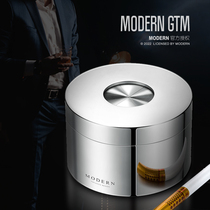 German MODERN Nordic stainless steel closed ashtrays Creative personality with cover anti-fly grey men custom gift