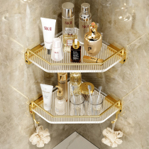 Toilet Room with Storage Free Punched Bathroom Triangle Shower Toilet Acrylic Toilet Tripod Gold