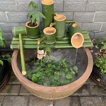 Bamboo water flow device landscape fish pond fish tank creative ornaments bamboo tube circulating water filter bamboo drain water truck outdoor crack prevention
