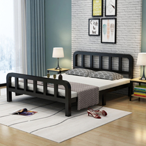 Iron bed double bed reinforced bold modern minimalist apartment apartment single bed frame rental room Nordic folding bed