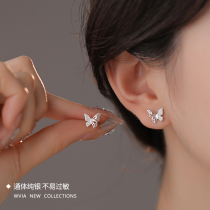 999 Pure Silver Design Sensation Butterfly Earrings Woman 2023 New Exploits Cute Ins Wind 100 Hitch Ear Accessories