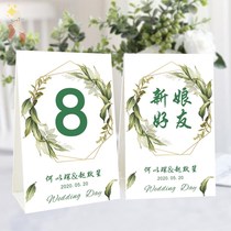 Seat card wedding table card custom creative wedding table card guest card wedding banquet wedding table number seat double-sided table card