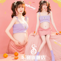 Pregnant womens photo clothing new cute hipster candy color knitted suspender photo studio pregnancy belly pregnant woman Photo Clothing