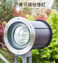 Adjustable angle buried light led round illuminated wall outdoor waterproof embedded COB high power buried light angle adjustment