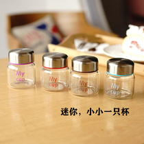 Mini water cup glass female small portable handy cup Cute small heat-resistant flower tea fresh net red