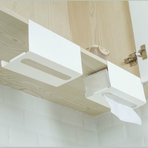 Upside-down kitchen paper towel rack punch-free household creative hanging rack Cabinet door Wrought iron paper rack Wall-mounted pumping paper rack