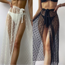 2021 European and American foreign trade new black wave dot strappy long dress