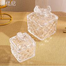 New Popular Furnishing Glass Sugar Cylinder Coffee Sugar Jars Crystal Glass Jars Candy containing box