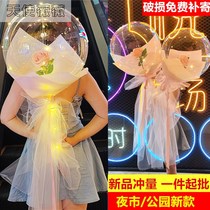 New wave ball rose bouquet material Little Prince space rose balloon glowing stalls push