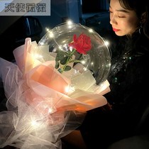 Glowing Bobo Ball Little Prince Space Rose bouquet diy balloon Christmas Eve Christmas Tanabata Confession gift