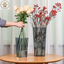 Wake up barrel acrylic French style deep water flower shop special large number plastic transparent flowers wake up bucket for domestic flower