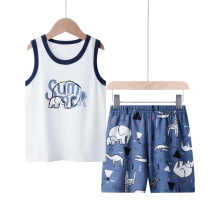 New cotton childrens vest set small boy boy girl shorts baby Summer two-piece set