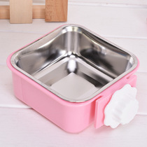 Pet Supplies Kitty Dogs Pet Stainless Steel Food Basin Dog Cage Stationary Suspension Pet Hanging Bowl