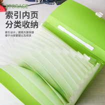 Student organ bag 13-cell portable paper bag Multi-layer insert document bag folder Multi-function storage folder