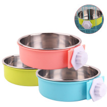 Pet Bowl feeder cat bowl pet stainless steel dog bowl dog cage hanging fixed Dog Basin