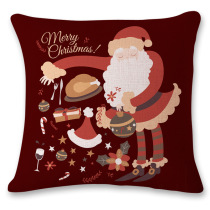 * European and American Santa Claus linen pillow case car bedside sofa cushion cross-border wishi