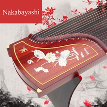 Redwood color shellfish carving ten table playing guzheng paulownia sound board