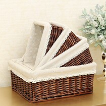 Storage basket rattan storage woven basket desktop utility basket toy IKEA storage box cloth Willow storage box
