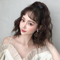 Wig horsetail realistic strap girls wool roll invisible natural low ponytail false braid long curly hair