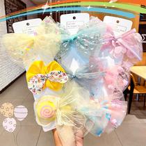 Girl Butterfly Knot Mesh Yarn Lace Hair Clip Suit Spot Gge Floe With Baby Hair Card Korean Edition Children Hair Accessories Summer