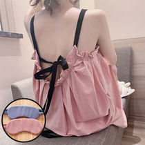 Suspant nightgown women Summer cotton nightgown sleeveless Korean pajamas female home clothes sweet long knee