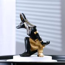 Cross-border Creative Resin Handicraft Swing Piece Ancient Egypt Anubis Dog God Wine Rack Home Red Wine Rack