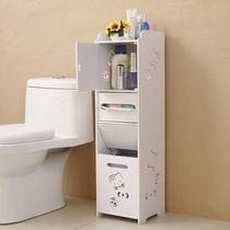 Toilet rack Floor bathroom side cabinet narrow waterproof slit storage locker toilet side cabinet with trash can