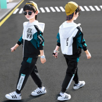 South Korea Ultra Cool Kids Casual Early Spring Suit Children Dress 2022 New Boy Ocean Gas Sports Zipped Shirts Two Sets