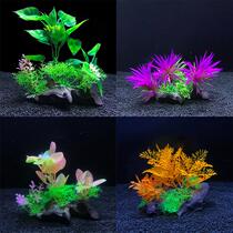 Fish tank simulation plastic aquarium landscape fake plastic decoration soft plastic beautiful aquatic plants plastic green plants