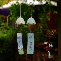 Japanese home and wind bells orchid ceramic wind chimes hanging garden decoration handmade creative stalls