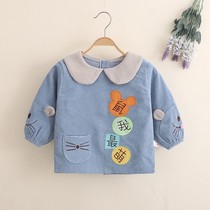 Men's baby bib waterproof and dirty corduroy baby upside down female children's new apron for autumn and winter wear