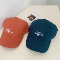 South Korea's vitality shows white blue and green Joker simple letters embroidered baseball cap female couple duck tongue hat sun hat