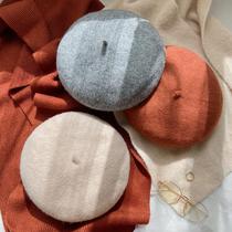 Hat female wool beret female autumn and winter Korean version of Japanese Joker beret hat British pumpkin hat woolen painter hat