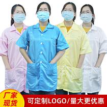 Manufacturer wholesale antistatic large-coat short sleeve dust-free workshop dust-proof work clothes in summer clothes custom logo