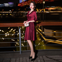 Mother Dress Evening Gown Dress Woman 2022 High-end Temperament High-end Noble Red Wedding Banquet mother-in-law to attend wedding dress